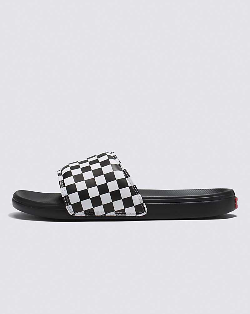 Vans La Costa Slide-On Checkerboard Sandals Women Slides White / Black | DW1-6934