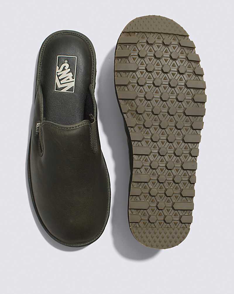 Vans Leather Mountain Mule Vansguard Shoe Women Slippers Olive | CD1-1655