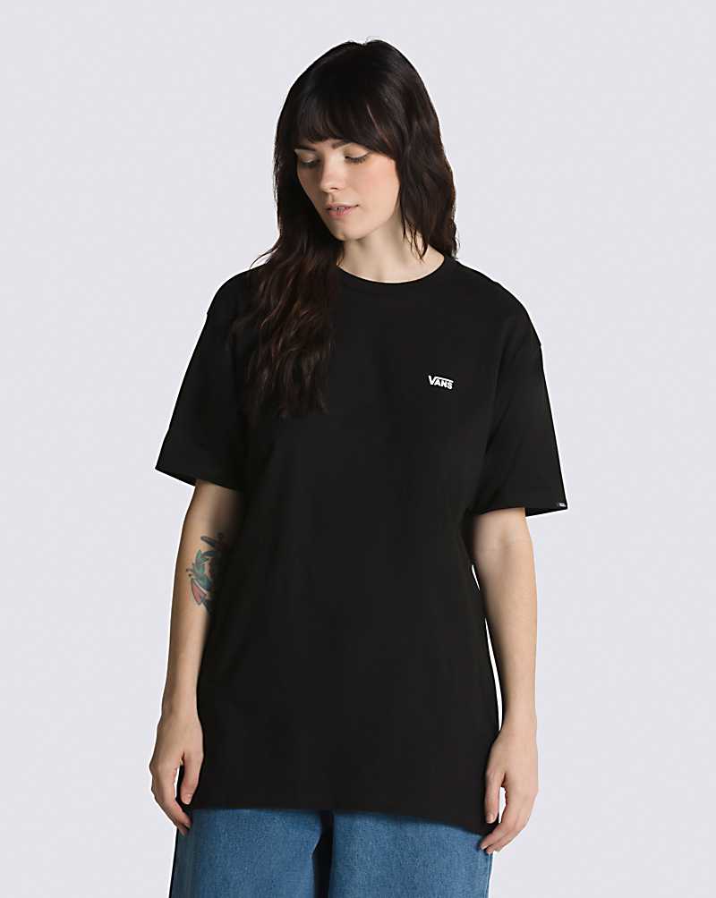 Vans Left Chest Logo Men T Shirts Black / White | QX1-3186