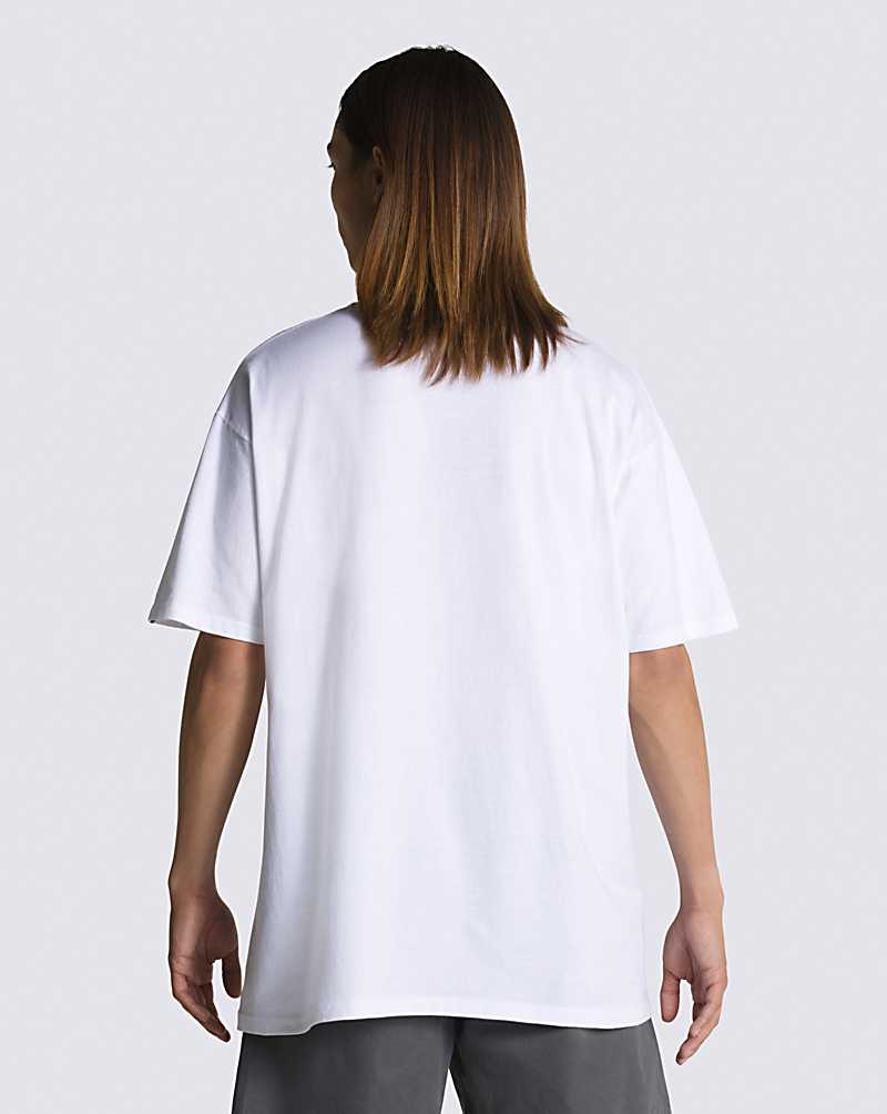 Vans Left Chest Logo Men T Shirts White / Black | HK1-8407