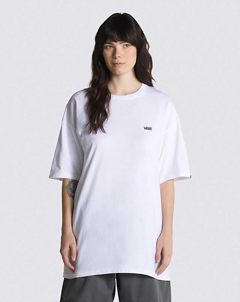 Vans Left Chest Logo Men T Shirts White / Black | HK1-8407