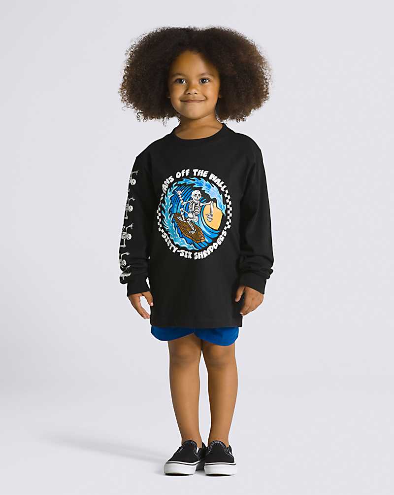 Vans Little Kids 66 Shredders Long Sleeve Kids' T Shirts Black | ZF1-7847