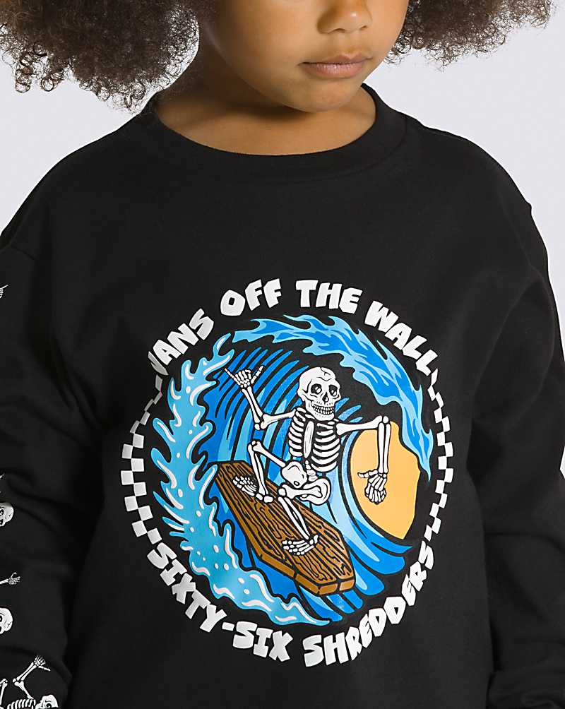 Vans Little Kids 66 Shredders Long Sleeve Kids' T Shirts Black | ZF1-7847