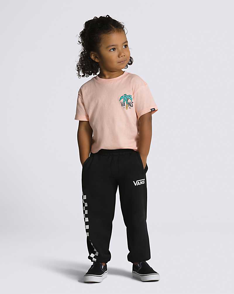 Vans Little Kids Basic Check Logo Kids\' Sweatpants Black / White | WC1-2865