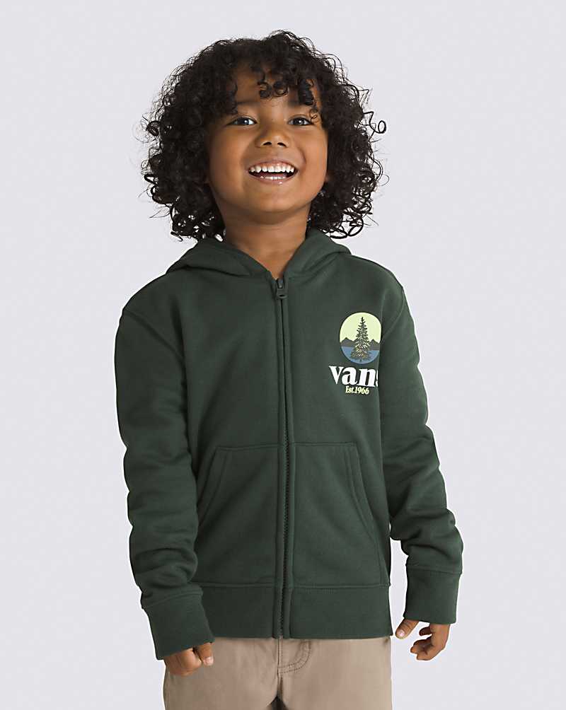 Vans Little Kids Checkerboard Mountain Pullover Kids' Hoodie Deep Green | FT1-0804