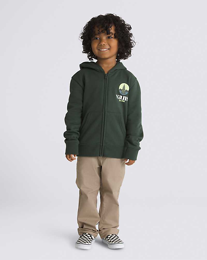 Vans Little Kids Checkerboard Mountain Pullover Kids' Hoodie Deep Green | FT1-0804