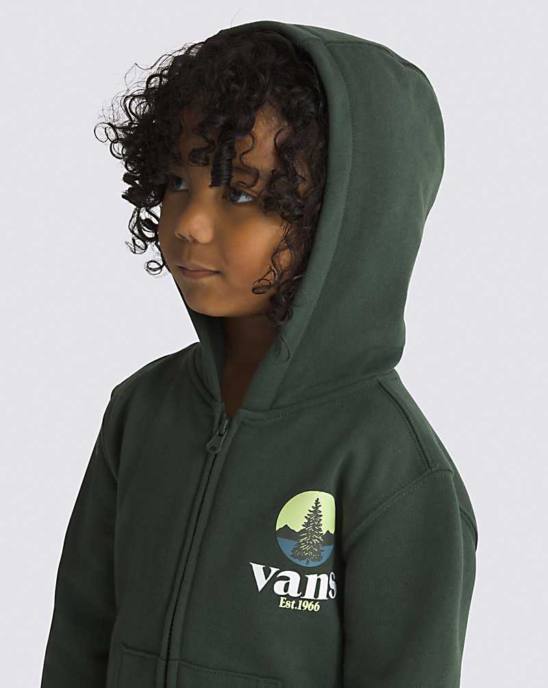 Vans Little Kids Checkerboard Mountain Pullover Kids' Hoodie Deep Green | FT1-0804