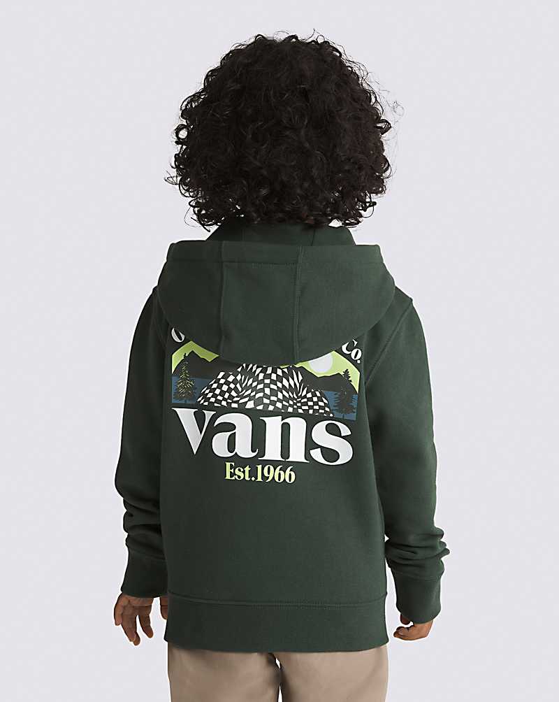 Vans Little Kids Checkerboard Mountain Pullover Kids\' Hoodie Deep Green | FT1-0804