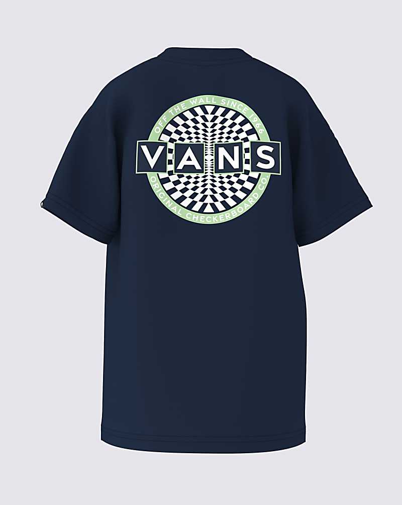 Vans Little Kids Circle Back Kids\' T Shirts Blue | JV1-2339