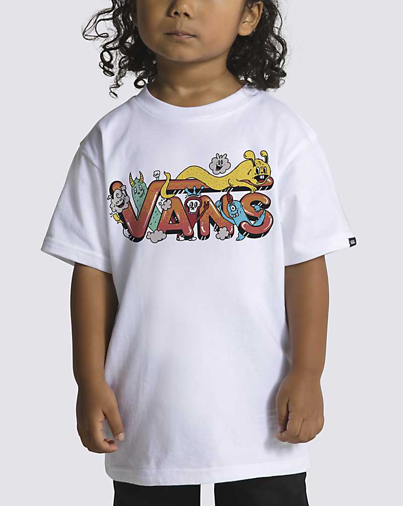 Vans Little Kids Critter Crew Kids' T Shirts White | ES1-3698