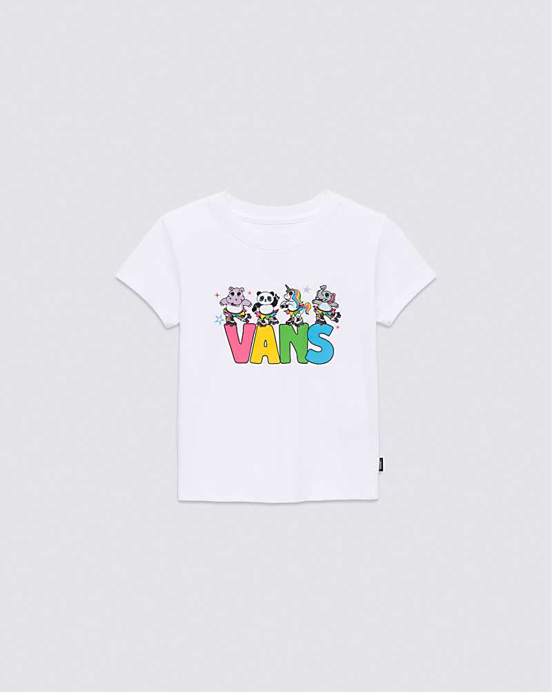 Vans Little Kids Disco Critters Kids' T Shirts White | WM1-0532