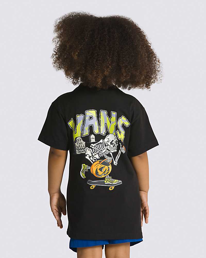 Vans Little Kids Haunted House Of Glow Kids\' T Shirts Black | KM1-2144