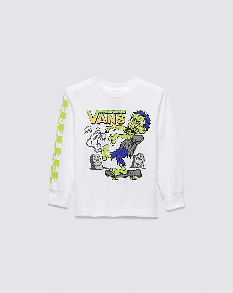 Vans Little Kids Haunted House Of Glow Long Sleeve Kids' T Shirts White | FN1-5570