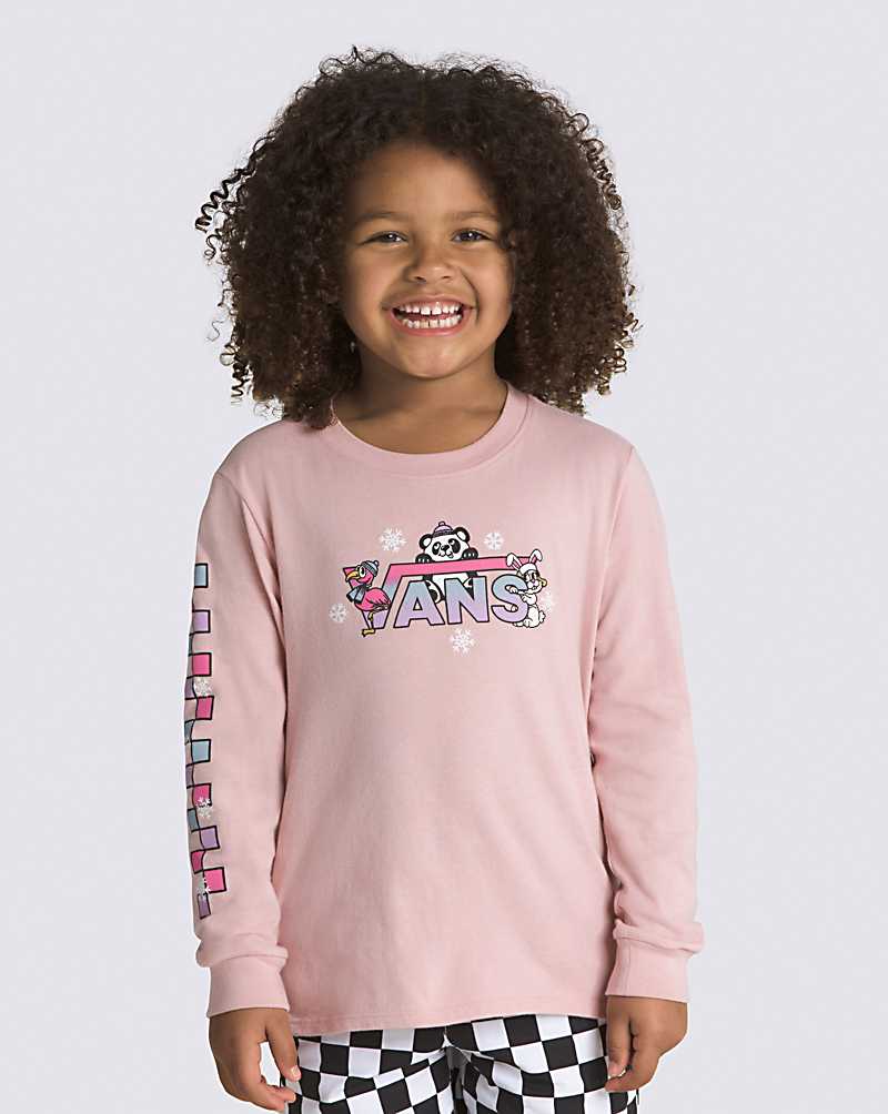 Vans Little Kids Let It Snow Kids Long Sleeve Kids\' T Shirts Pink | AX1-4267