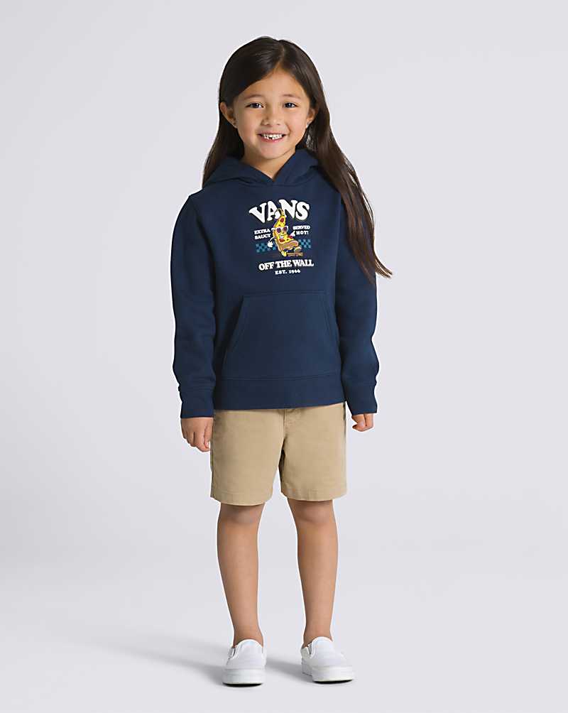 Vans Little Kids Pizza Face Pullover Kids' Hoodie Blue | WL1-3091