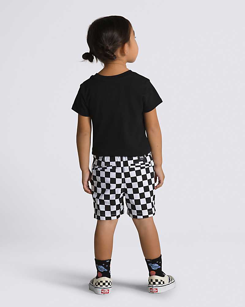 Vans Little Kids Range Elastic Waist Kids' Shorts Black / White | YV1-3274