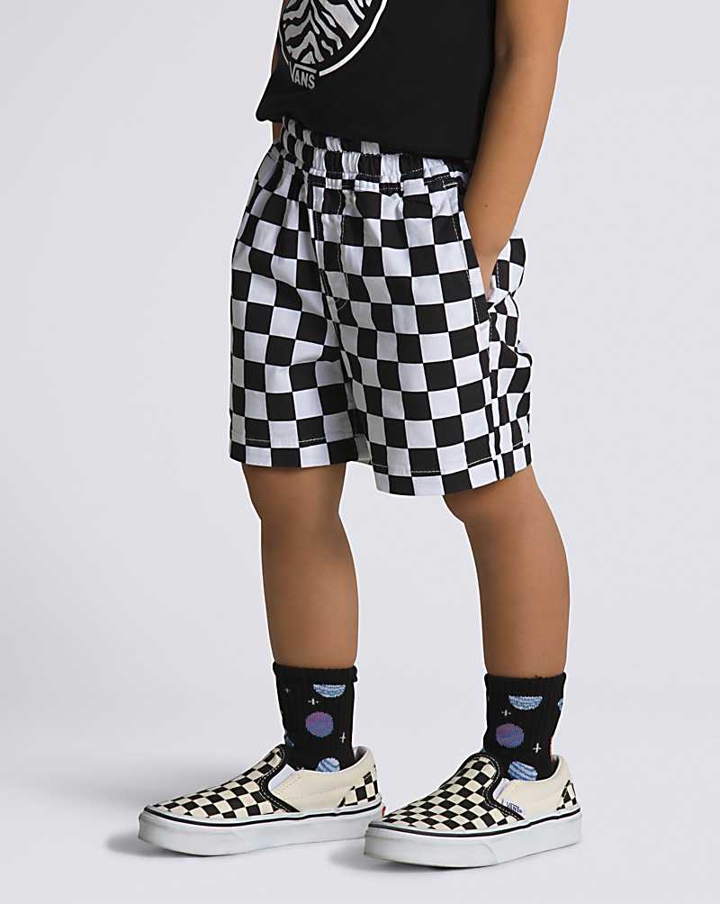 Vans Little Kids Range Elastic Waist Kids' Shorts Black / White | YV1-3274