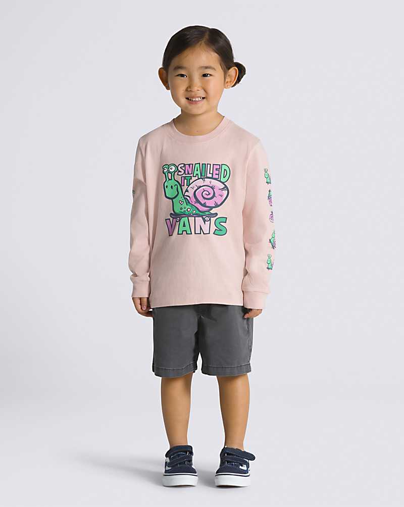 Vans Little Kids Snailed It Long Sleeve Kids' T Shirts Rose | NK1-5792