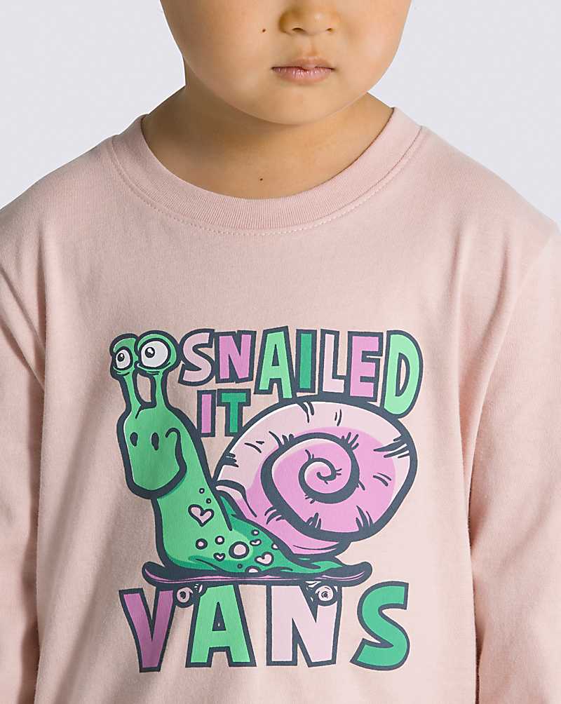 Vans Little Kids Snailed It Long Sleeve Kids' T Shirts Rose | NK1-5792