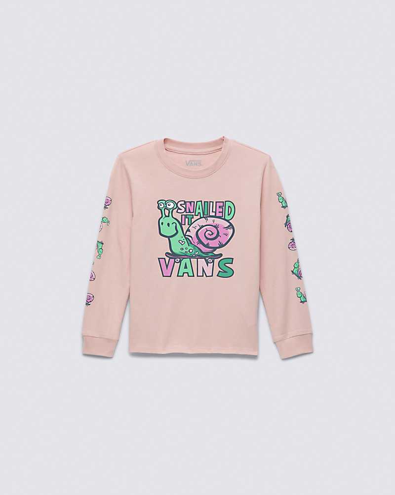 Vans Little Kids Snailed It Long Sleeve Kids' T Shirts Rose | NK1-5792