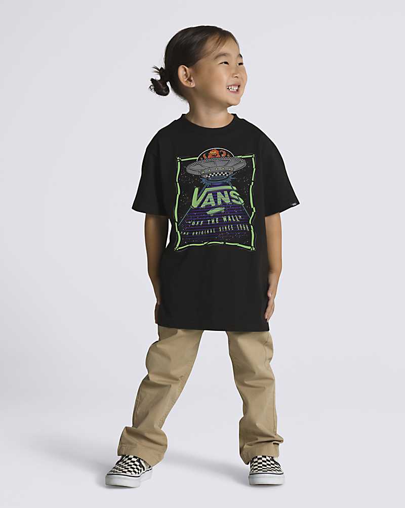 Vans Little Kids Spaceship Visitor Box Kids' T Shirts Black | TG1-3676