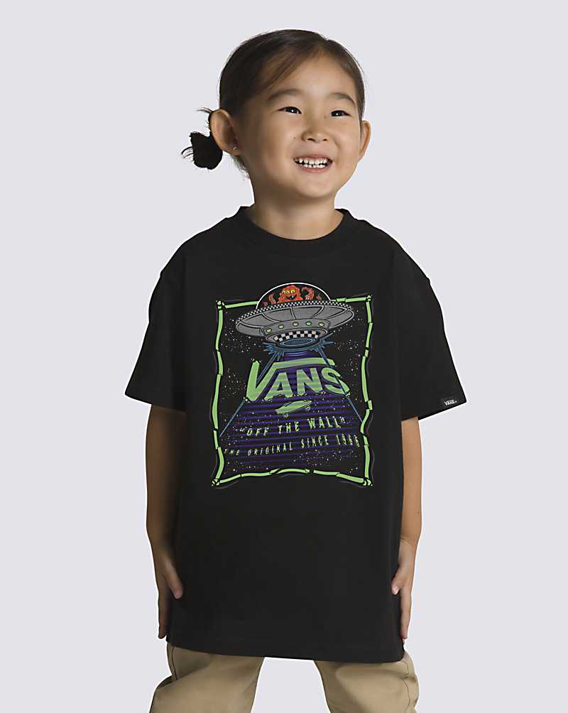 Vans Little Kids Spaceship Visitor Box Kids\' T Shirts Black | TG1-3676