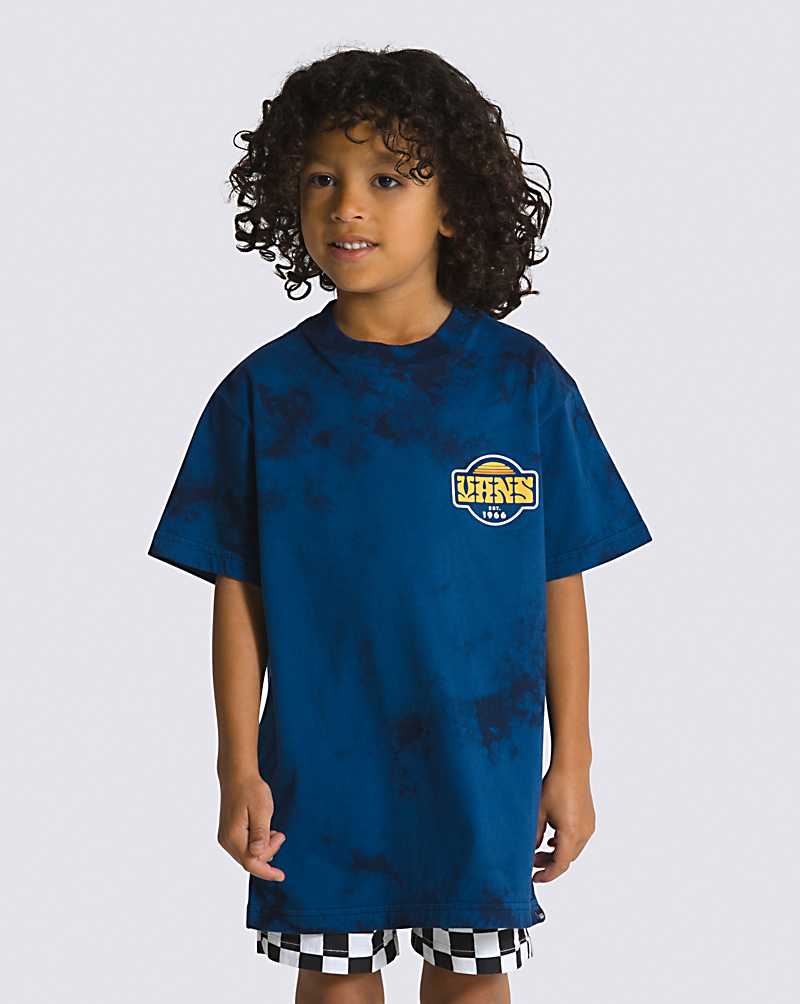 Vans Little Kids Topsun Tie Dye Kids\' T Shirts Blue | DI1-4299