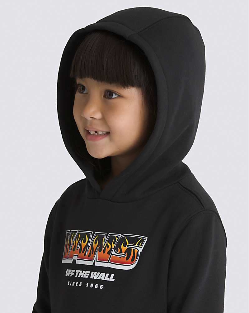 Vans Little Kids Up In Flames Pullover Kids' Hoodie Black | YO1-8458