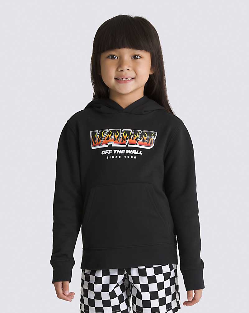 Vans Little Kids Up In Flames Pullover Kids\' Hoodie Black | YO1-8458