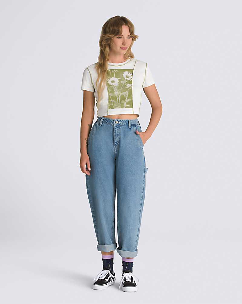 Vans Lizzie Crop Women T Shirts White | KO1-7663