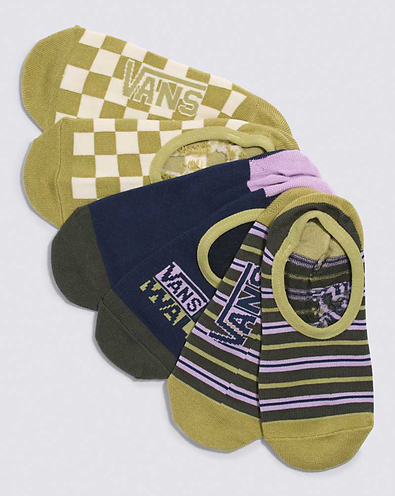 Vans Logan Stripe Canoodle Women Socks Green Olive | WH1-4432