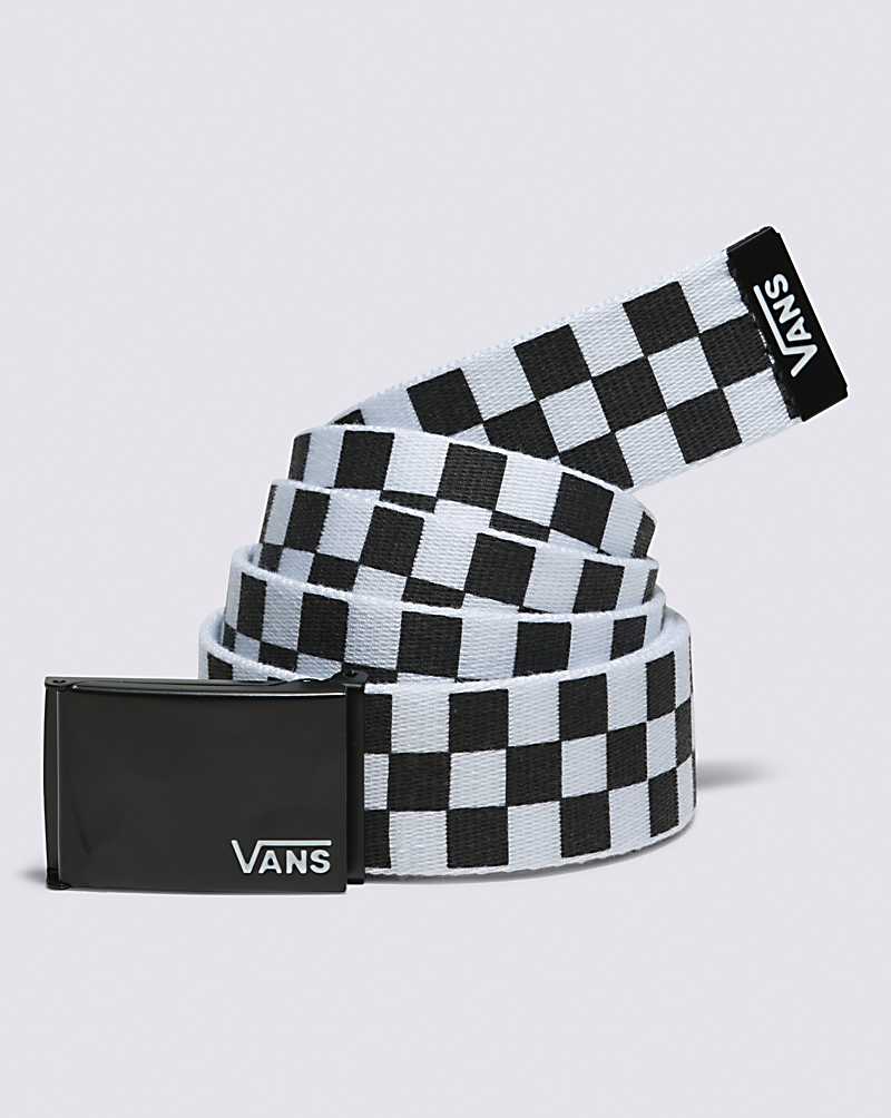 Vans Long Depster Web Men Belts Black / White | MB1-9114