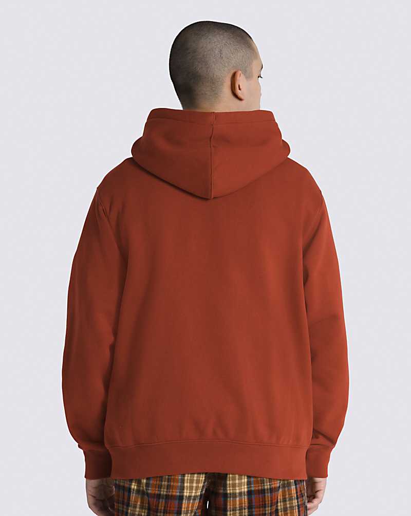 Vans Lowered Loose Pullover Men Hoodie Orange Red | JV1-3816