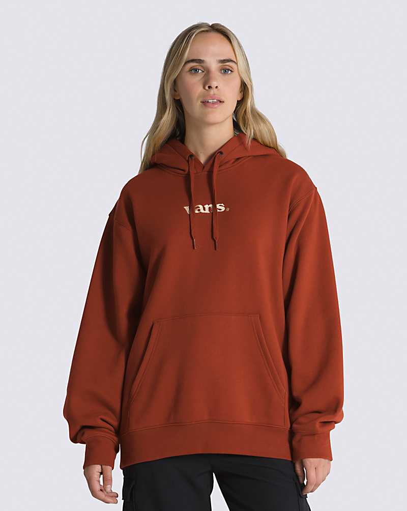 Vans Lowered Loose Pullover Men Hoodie Orange Red | JV1-3816