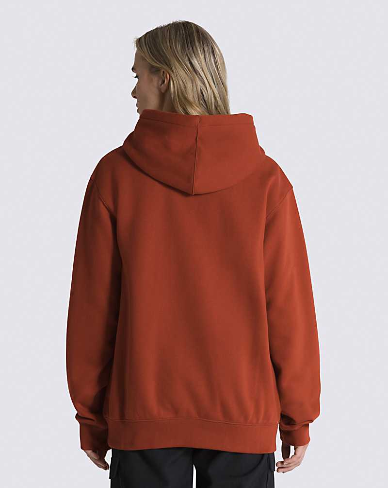 Vans Lowered Loose Pullover Men Hoodie Orange Red | JV1-3816