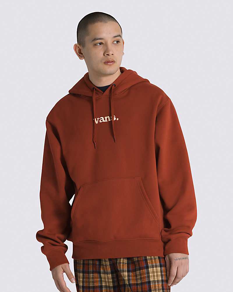 Vans Lowered Loose Pullover Men Hoodie Orange Red | JV1-3816