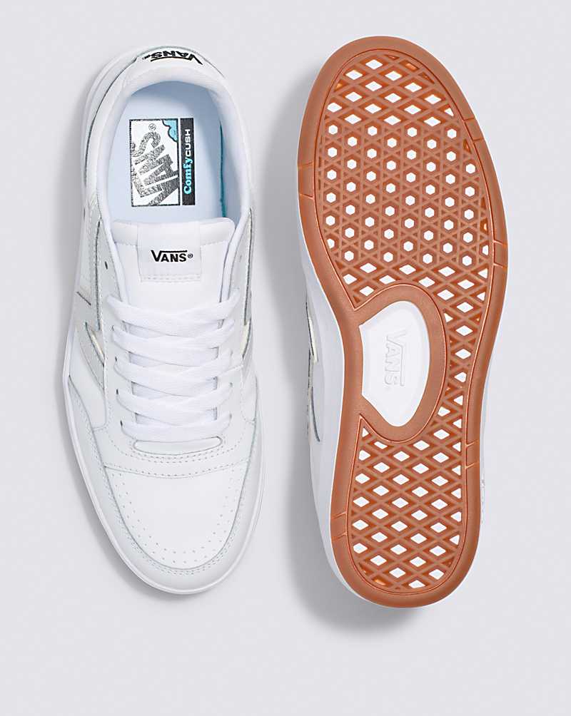 Vans Lowland ComfyCush Leather Shoe Women Sneakers White / Blue | IO1-1836