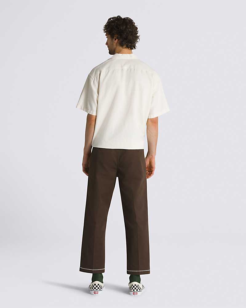 Vans Mikey February Authentic Relaxed Cropped Chino Men Pants Brown | ZW1-2730