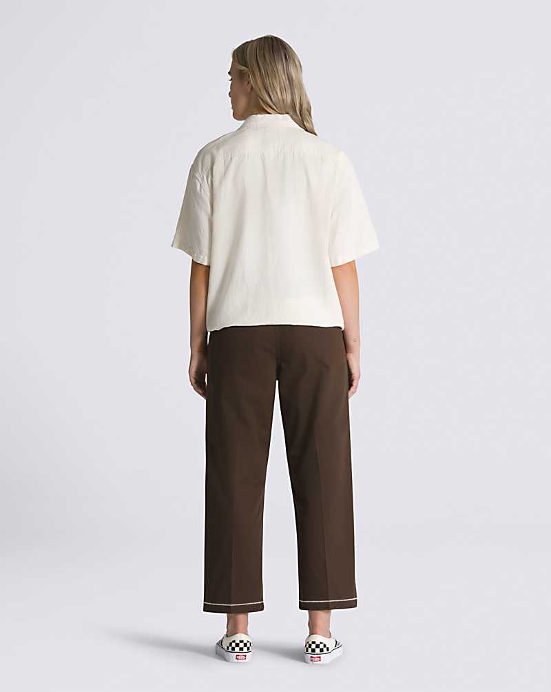 Vans Mikey February Authentic Relaxed Cropped Chino Men Pants Brown | ZW1-2730