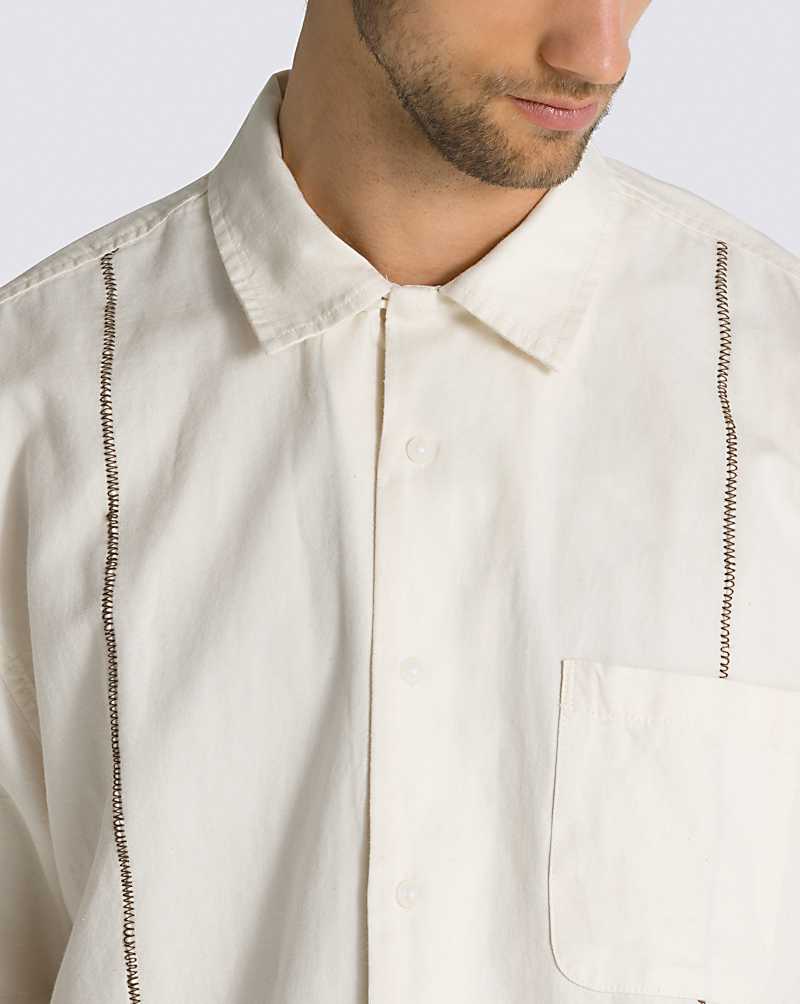 Vans Mikey February Buttondown Men Shirts Beige | EU1-7640