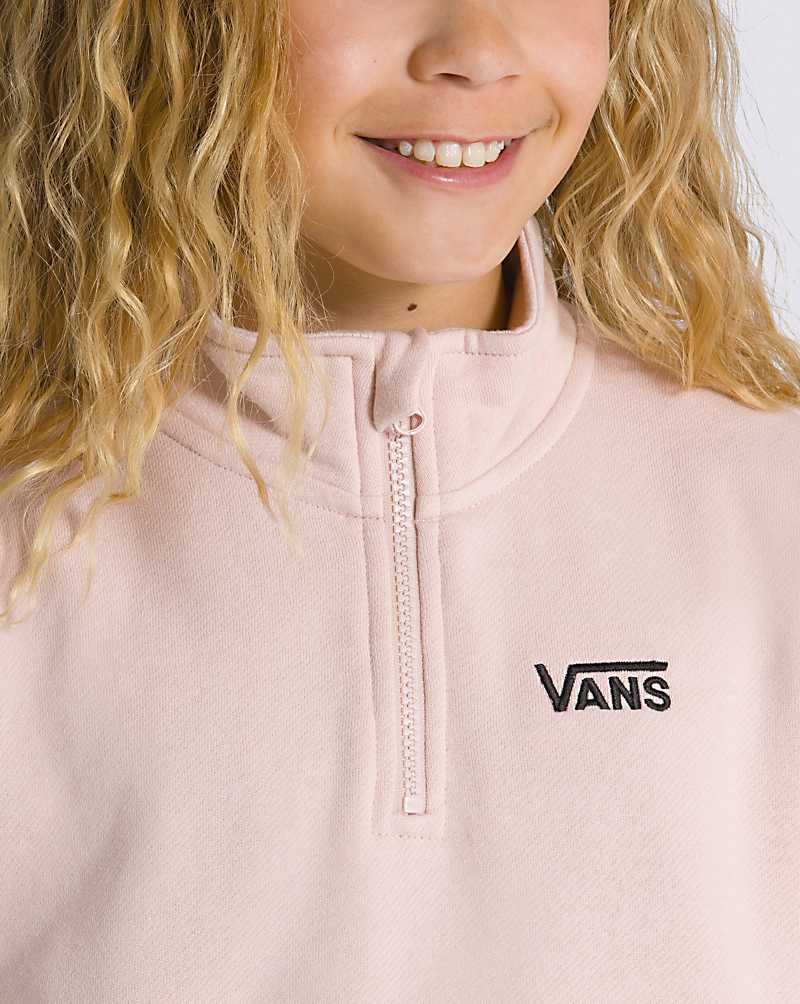 Vans Mock Neck Half Zip Kids' Pullover Rose | CR1-4849