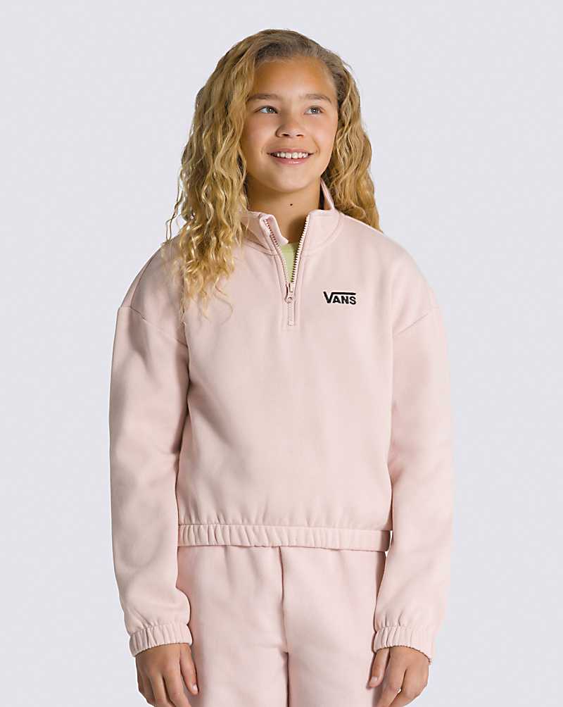 Vans Mock Neck Half Zip Kids\' Pullover Rose | CR1-4849