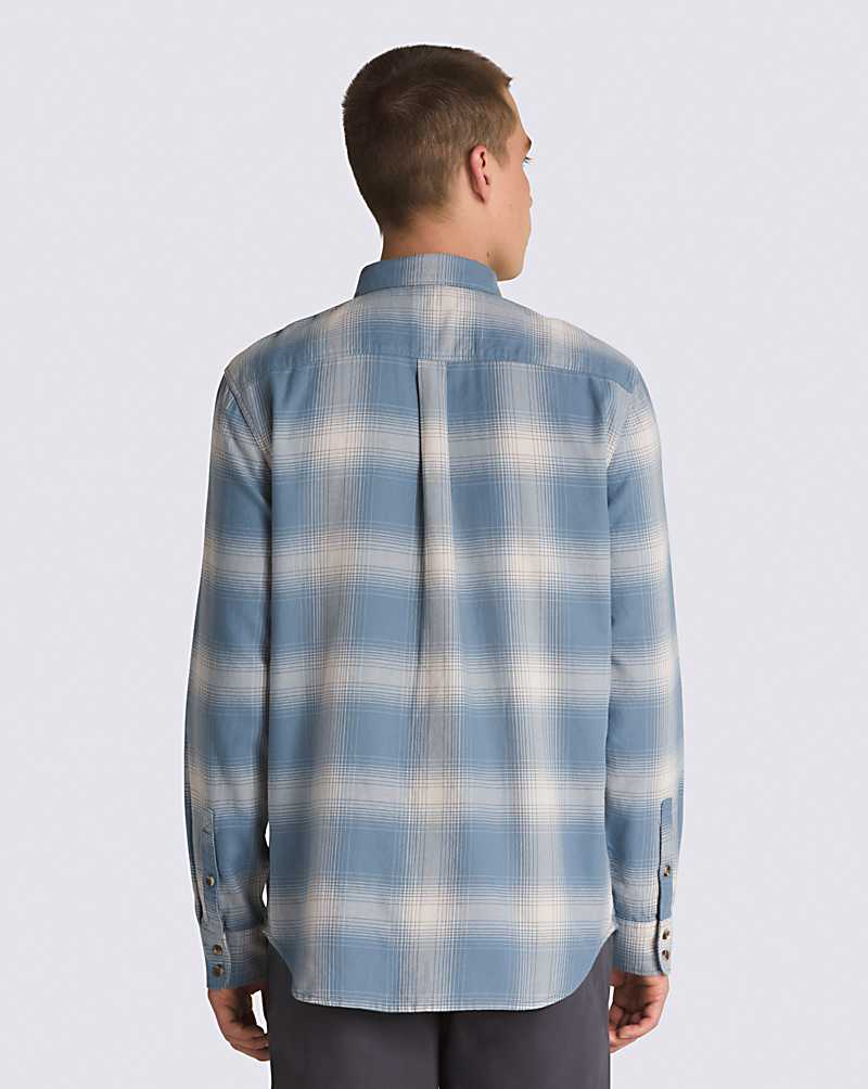 Vans Monterey Buttondown Long Sleeve Flannel Men Shirts Blue / Beige | PM1-2967