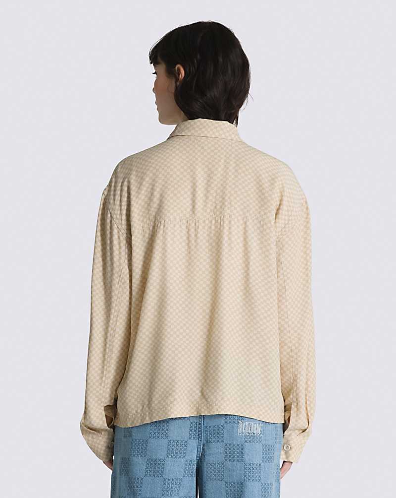 Vans Morgan Long Sleeve Relaxed Women Tops Beige | HA1-2305