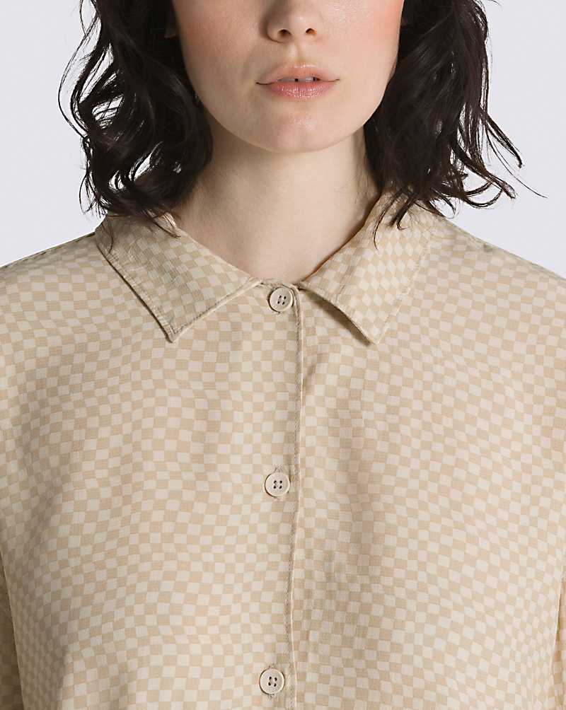 Vans Morgan Long Sleeve Relaxed Women Tops Beige | HA1-2305