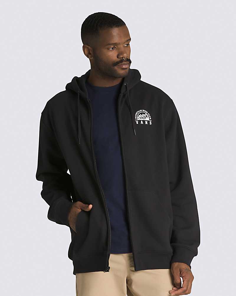 Vans Mountain High Full Zip Men Hoodie Black | MH1-8607