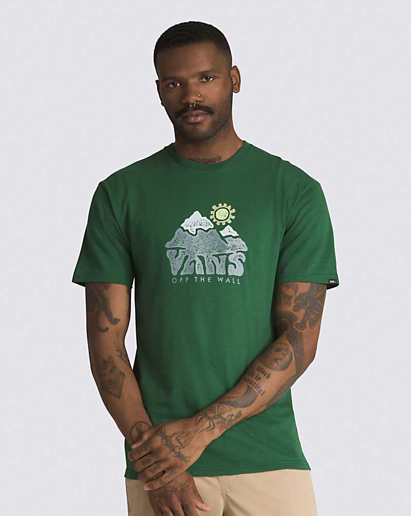 Vans Mountain View Men T Shirts Deep Green | SU1-8273