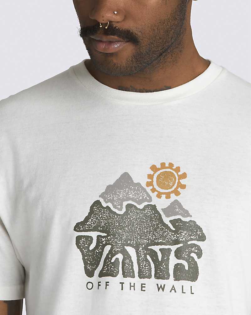 Vans Mountain View Men T Shirts White | ZW1-6819