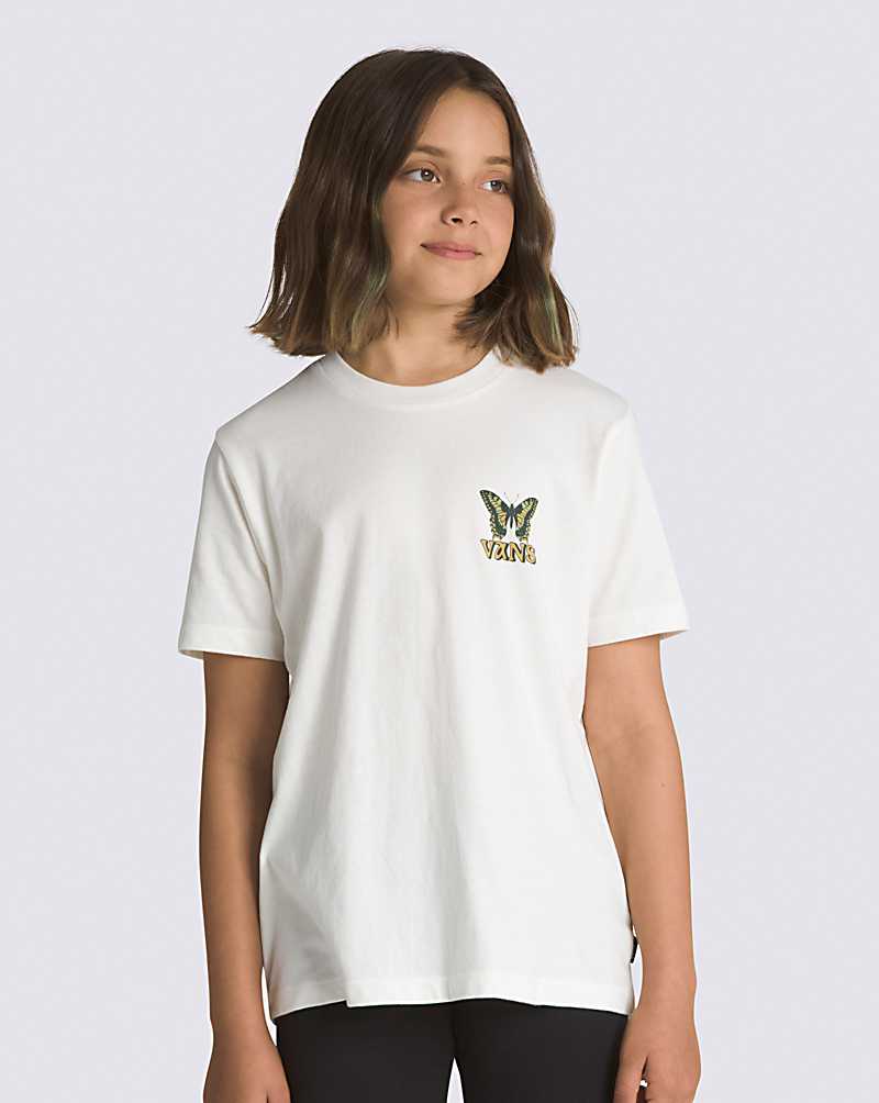 Vans Natural Fly Boyfriend Kids' T Shirts White | GP1-9163