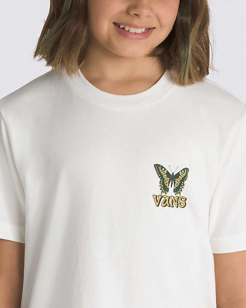 Vans Natural Fly Boyfriend Kids' T Shirts White | GP1-9163